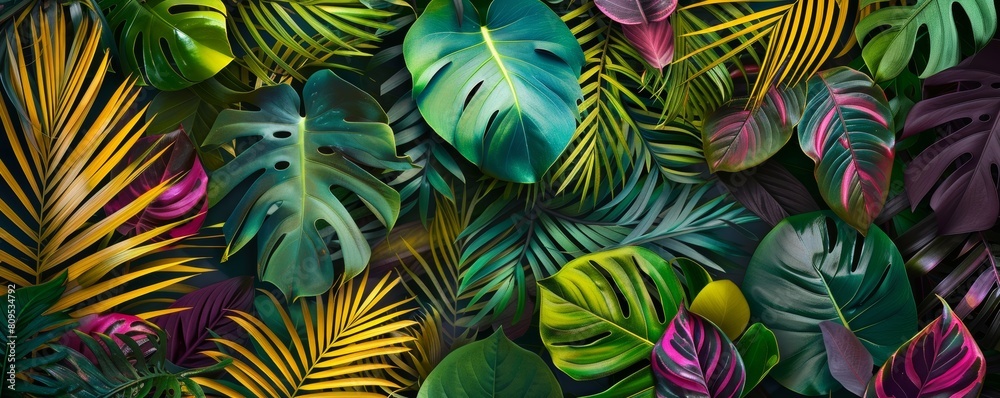 Tropical plant foliage texture background
