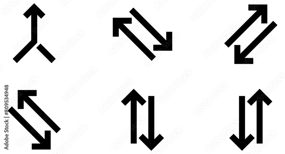Arrow Glyph Icon pictogram symbol visual illustration Set Arrow Glyph Icon pictogram symbol visual illustration Set
