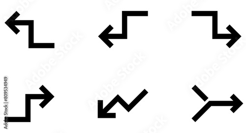 Arrow Glyph Icon pictogram symbol visual illustration Set