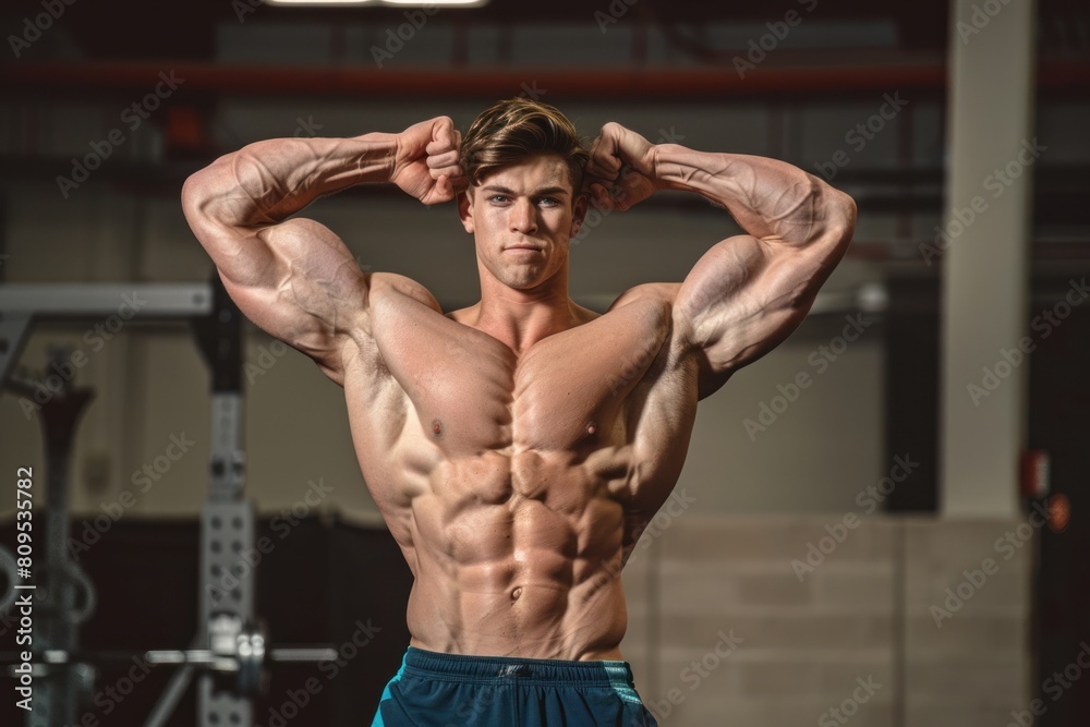 Handsome top model man bodybuilder flexing muscles Handsome top model man bodybuilder flexing muscles
