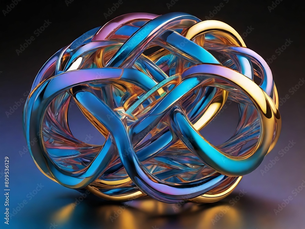 Sculpt a holographic representation of a Borromean knot, a set of three ...