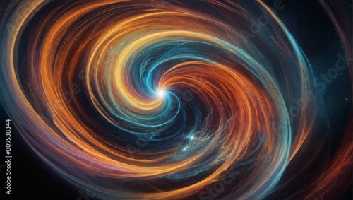 Swirling Cosmic Vortex of Shimmering Colors Twisting in Endless Spiral