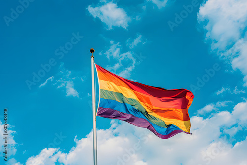 Rainbow LGBTQ and transgender flag. Pride month.