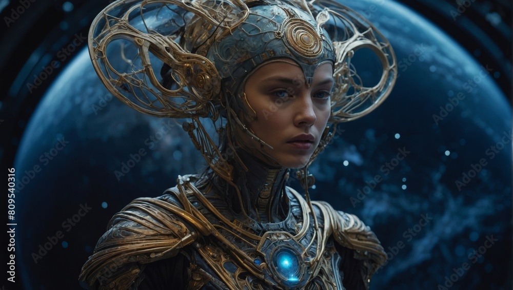 Fototapeta premium Galactic Nomad Serenity: A Mesmerizing Journey Through Space and Time