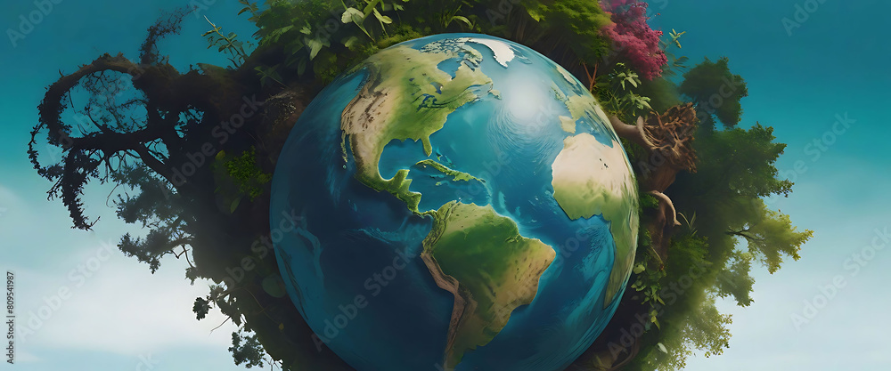 Artistic image of mother earth. World environment and mother earth day concept