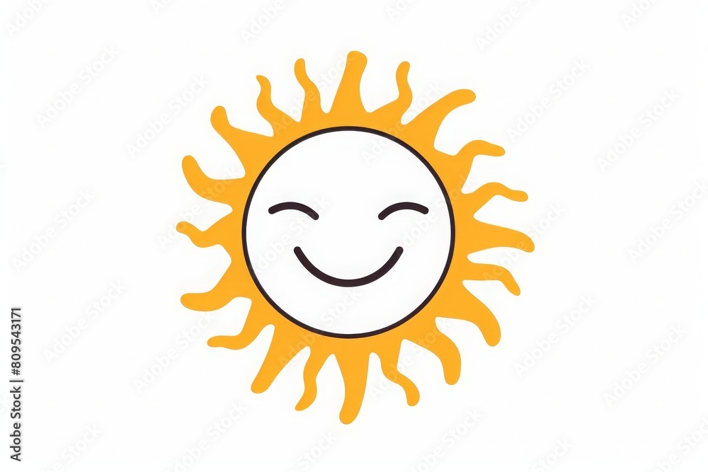 This is a simple and cute sun illustration. The sun has a smiley face. It is drawn with a few simple lines and has a minimalist style. This is a simple and cute sun illustration. The sun has a smiley face. It is drawn with a few simple lines and has a minimalist style.