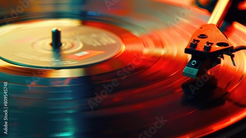 vinyl disc in retro player