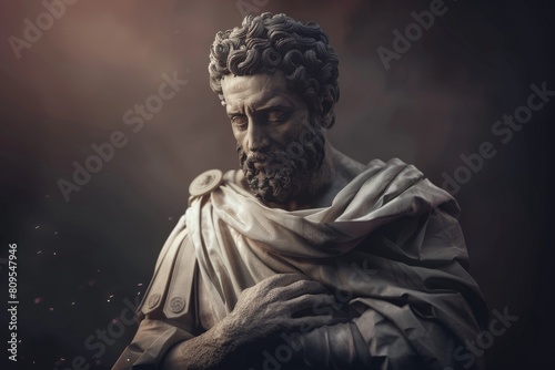Abstract classic stoic ancient greek, roman sculpture. Portraying a style of historical stoicism with a cultural expression.