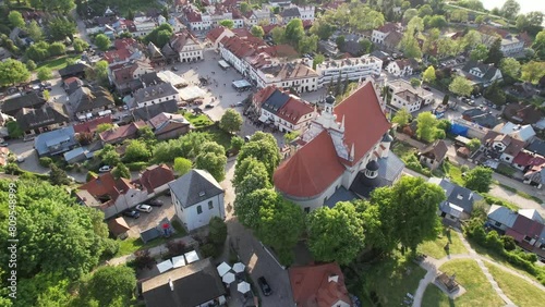 Market Square Old Town of Kazimierz Dolny Aerial View. Spring time. photo