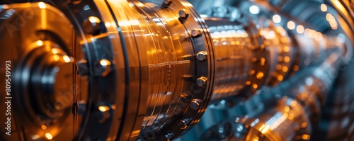 Visual depiction of uranium fuel rods being carefully stored in a secure nuclear facility, highlighting the metallic sheen and cylindrical shape photo