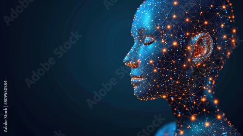 Futuristic high-definition digital fusion, clever integration of artificial intelligence, machine learning, and big data elements in a high-tech style, science, artificial intelligence technology, inn