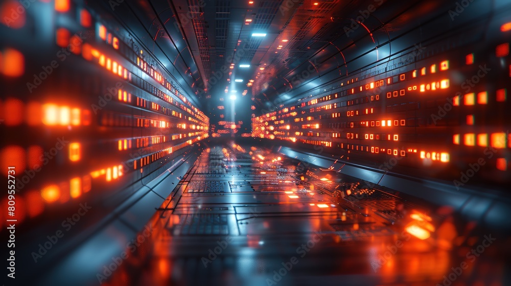 Futuristic high-definition digital fusion, clever integration of artificial intelligence, machine learning, and big data elements in a high-tech style, science, artificial intelligence technology, inn