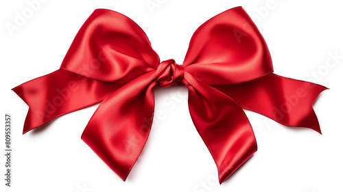 Red Bow Ribbon isolated on a transparent background 