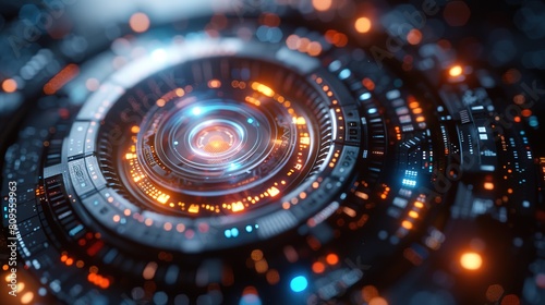 Futuristic high-definition digital fusion, clever integration of artificial intelligence, machine learning, and big data elements in a high-tech style, science, artificial intelligence technology, inn