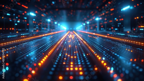 Futuristic high-definition digital fusion, clever integration of artificial intelligence, machine learning, and big data elements in a high-tech style, science, artificial intelligence technology, inn