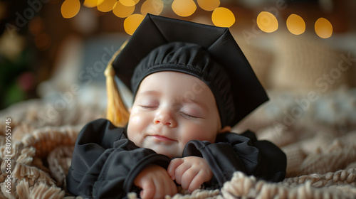 cute baby in graduation uni...