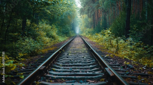 Life is akin to a railway in the woods photo