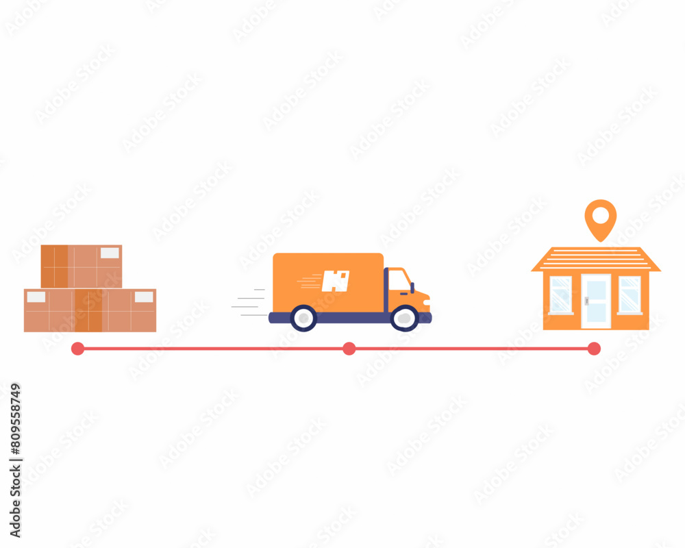 Naklejka premium worldwide express shipping service for goods track and trace processing status sign vector illustration