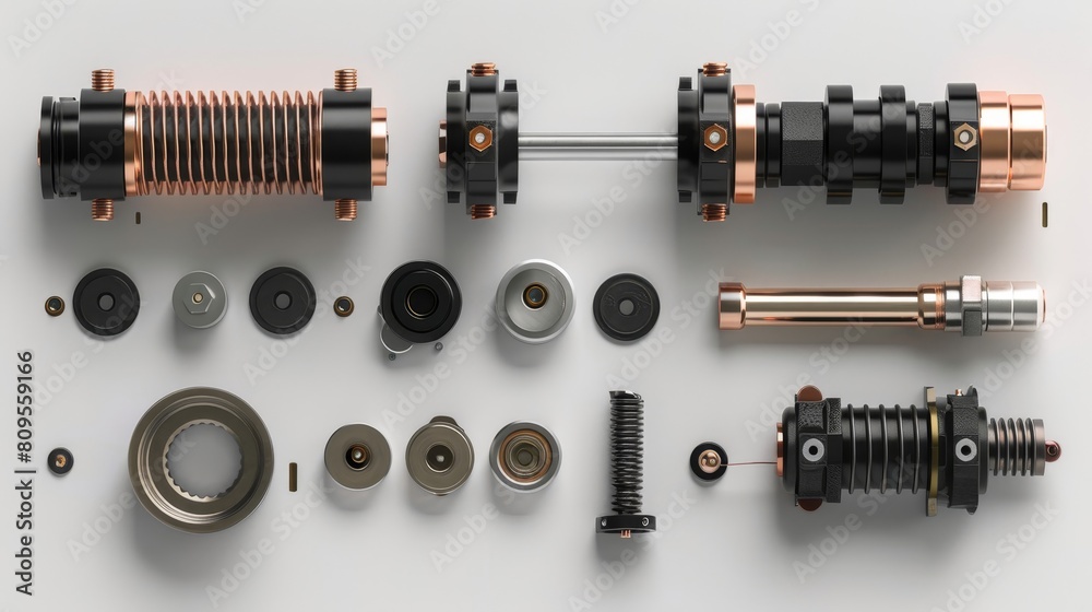 A collection of nuts and bolts, including some with gold plating A collection of nuts and bolts, including some with gold plating