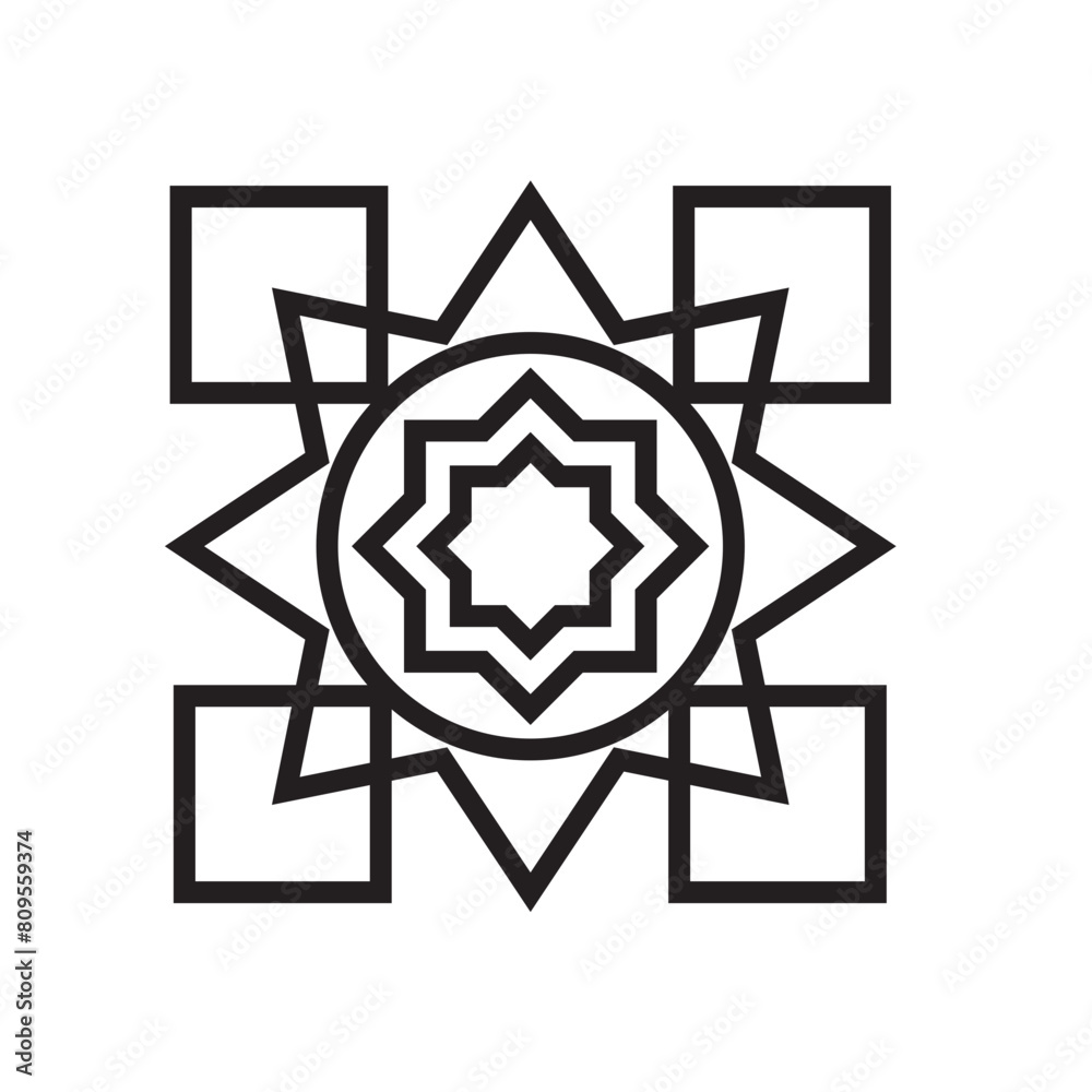 Islamic Geometric Outline Pattern Islamic Geometric Outline Pattern