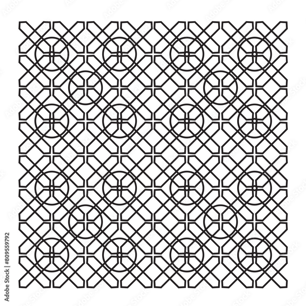 Fototapeta premium Islamic Geometric Outline Pattern