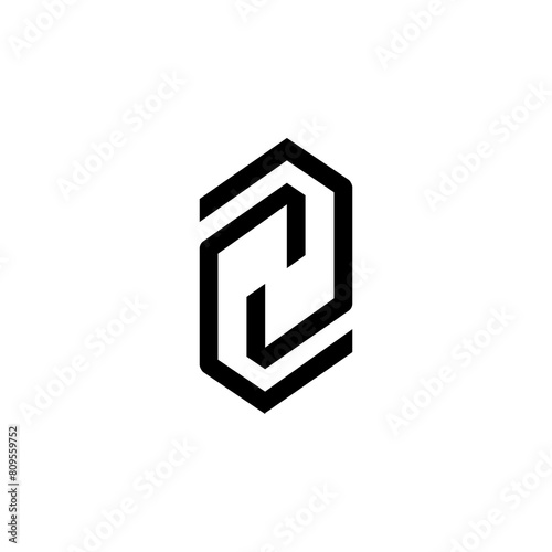 symbol in line logo with black color