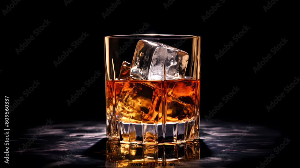 glass of whiskey on black background glass of whiskey on black background