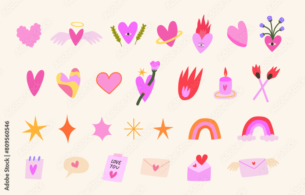 Colección de iconos de amor y dulzura