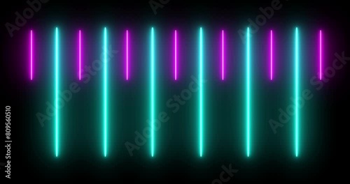 Moving up and down loading like a audio spectrum neon light beam bg in 4K. Cyber floor vj loop vibrant spectrum shiny music galaxy concert hall atmosphere abstract podcast broadcasting bg pulse trendy