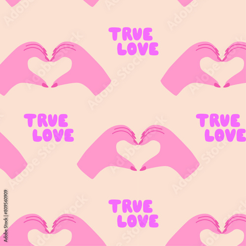 Pattern true love diseño dibujado a mano