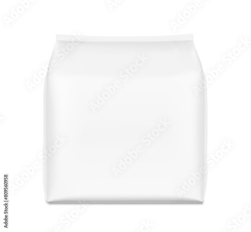 Vertical bag package mockups. Front view. Vector illustration isolated on white background. Easy to use for presentation your product, idea, promo, design. EPS10.