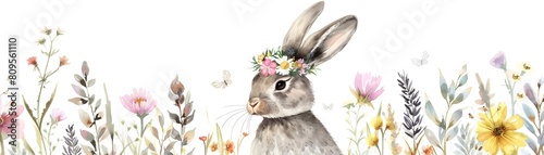 Gentle Rabbit Resting in a ...