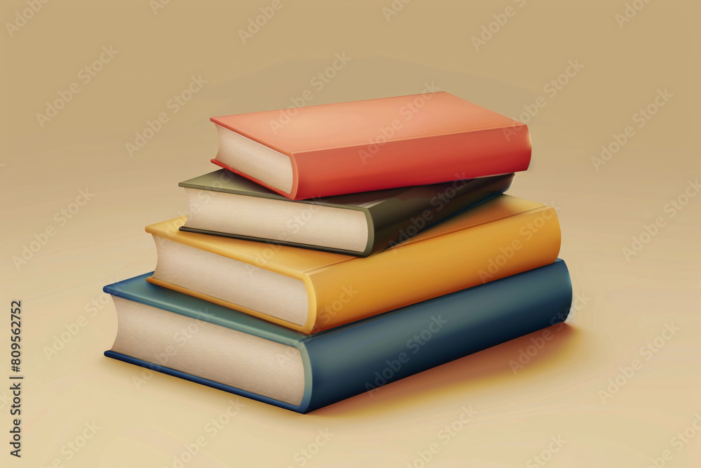 Cartoon book 3D rendering, education learning concept illustration Cartoon book 3D rendering, education learning concept illustration