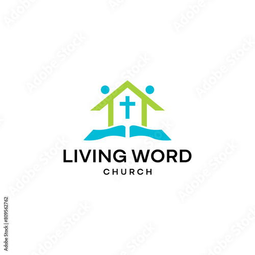 Living word church. Church god logo