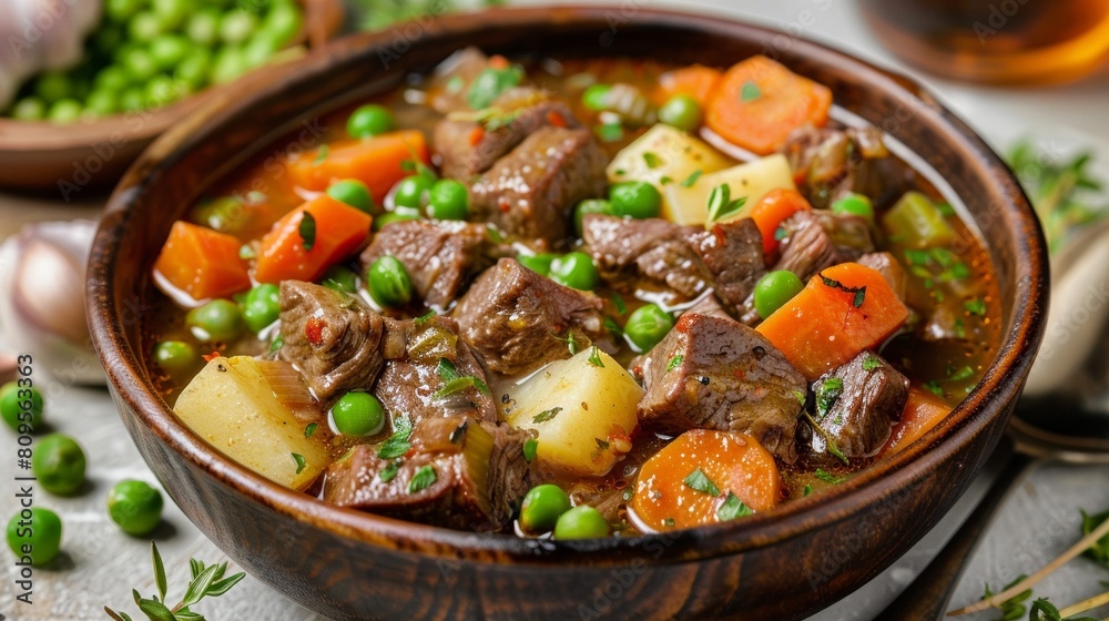 Hearty Beef Stew in Ceramic Bowl Hearty Beef Stew in Ceramic Bowl