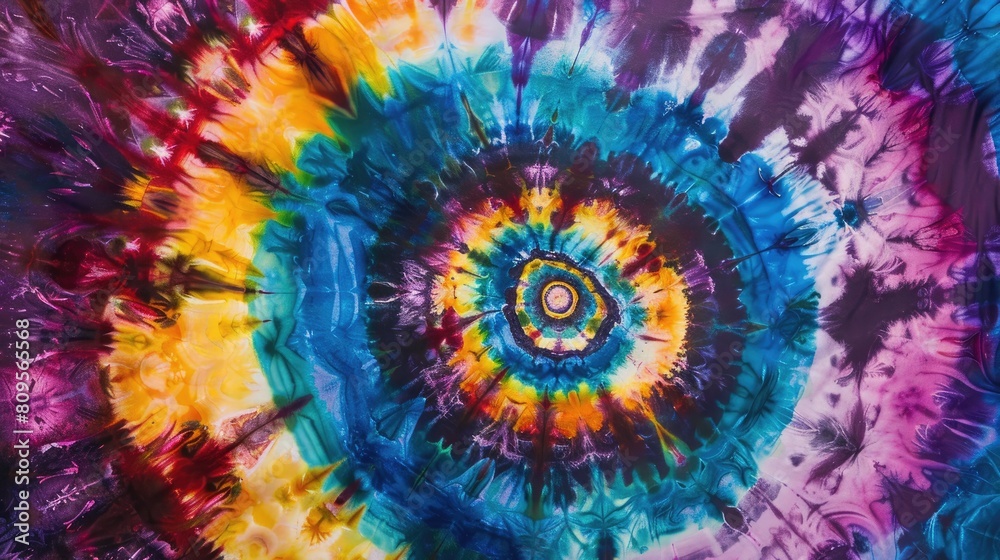 Spiral Tie Dye with Multi colored Swirl Pattern Spiral Tie Dye with Multi colored Swirl Pattern