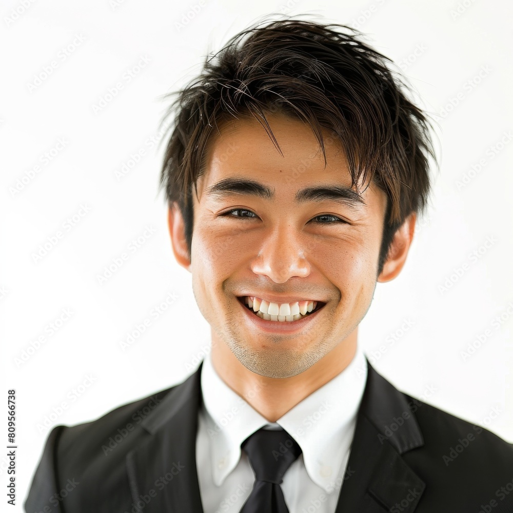日本人の男性会社員のポートレート(白背景・サラリーマン・スーツ・仕事) 日本人の男性会社員のポートレート(白背景・サラリーマン・スーツ・仕事)
