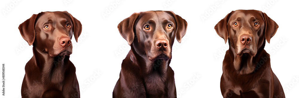 set of labrador isolated on white, png