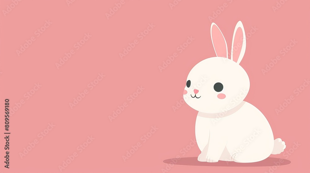 Cute cartoon rabbit on a pink background. Cute cartoon rabbit on a pink background.