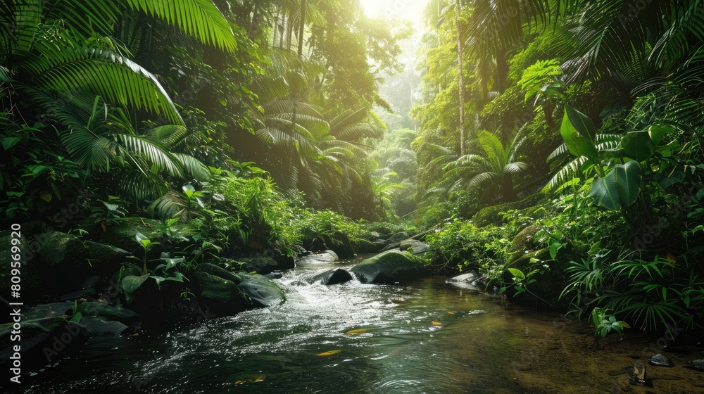 River found in a tropical forest River found in a tropical forest