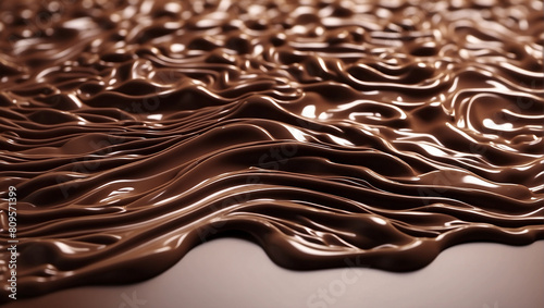 This image appears to be of melted chocolate with ripples on the surface

 photo