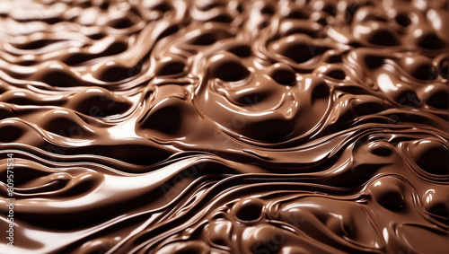 This image appears to be of melted chocolate with ripples on the surface

 photo