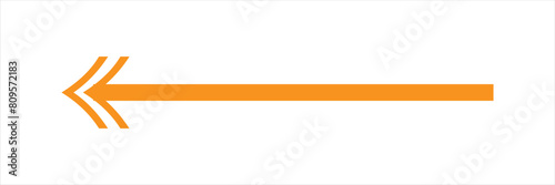 Blue horizontal straight arrow. Thin long arrow vector icon. Right thin line, blue cursor, horizontal arrow long 