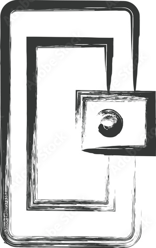 文房具関連の筆書き単品イラスト　筆箱