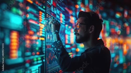 Business data analysis dashboard Future digital marketing technology summarizes the essence of financial technology and investment business innovation.