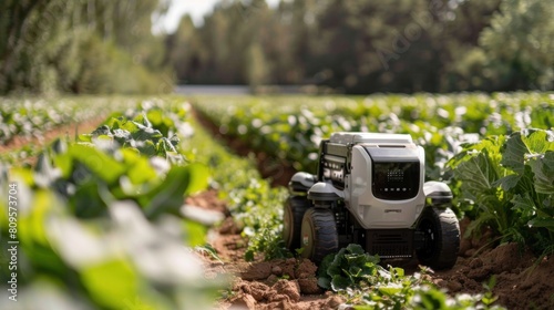Agricultural Technology Weed Killer Robot imagines AI-powered robots revolutionizing agriculture by using artificial intelligence and automation for innovation in agricultural technology.