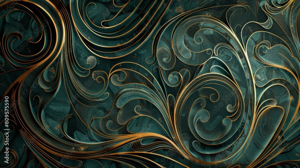 abstract background with gold and black swirls, dark blue background, dark blue and yellow color theme, symmetrical pattern. abstract background with gold and black swirls, dark blue background, dark blue and yellow color theme, symmetrical pattern.