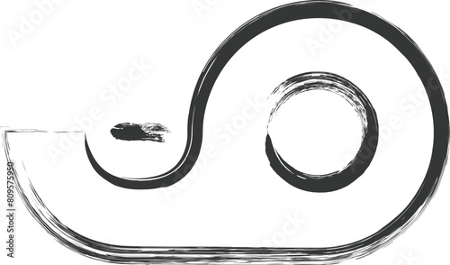 文房具関連の筆書き単品イラスト　セロハンテープ