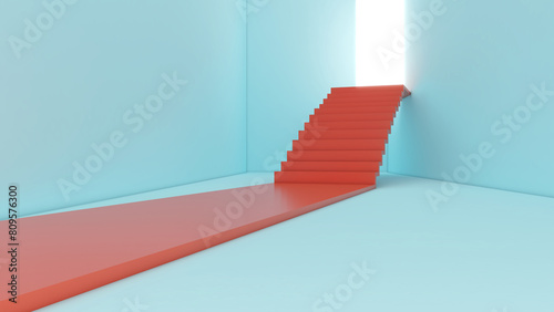 Concept of path to destination ladder to success 3D rendering