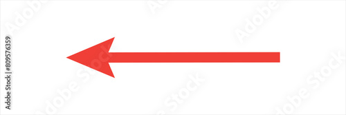 Horizontal dual sided long straight arrow signs. Black, red, stock pointer, direction, position symbol and double arrow icon isolated on white background. Vector graphic illustration. In eps 10